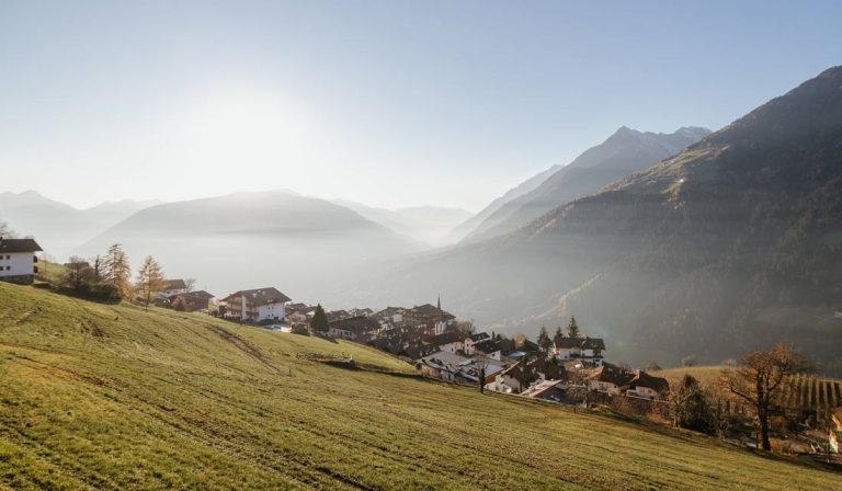 a small town on a hill